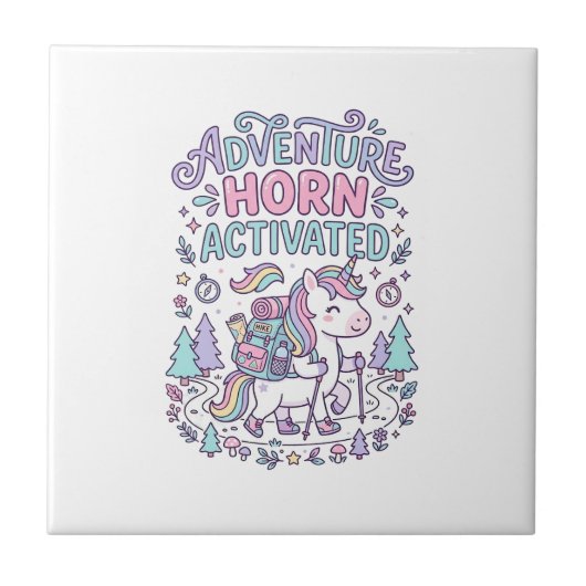 Carreau Corne d'Aventure de Licorne Activée Graphique Past (Devant)