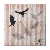 Carreau Corneilles rustiques dans la forêt de bouleaux bla (Devant)