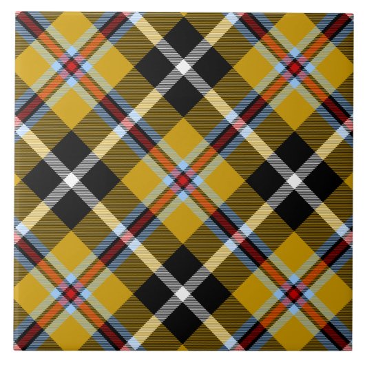 Carreau Cornouailles National Tartan Jaune et Noir Plaid (Devant)