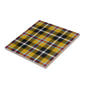 Carreau Cornouailles National Tartan Jaune et Noir Plaid (Côté)