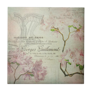 Carreau Corset minable de fleurs de manuscrit français