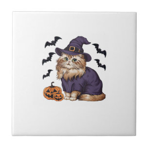 Carreau Costume de sorcière chauve-souris citrouille drôle