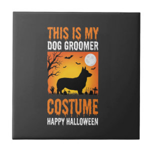 Carreau Costume de toiletteur pour chien Halloween Silhoue