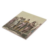 Carreau Costumes des Mexicains (gravure de couleur) (Côté)