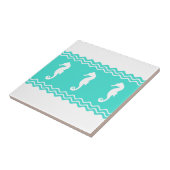 Carreau Côte Blanc Turquoise Océan Hippocampe (Côté)