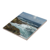 Carreau Côte rocheuse d'Aruba et océan bleu (Côté)