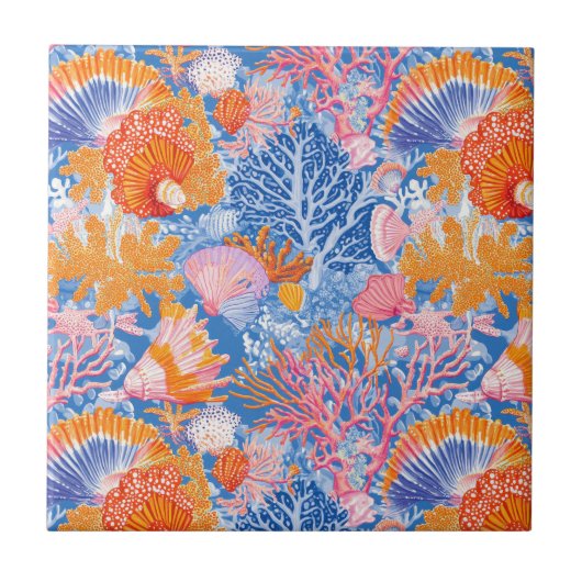 Carreau Côtière rustique - Coquillages, Starfish, Reef (19 (Devant)