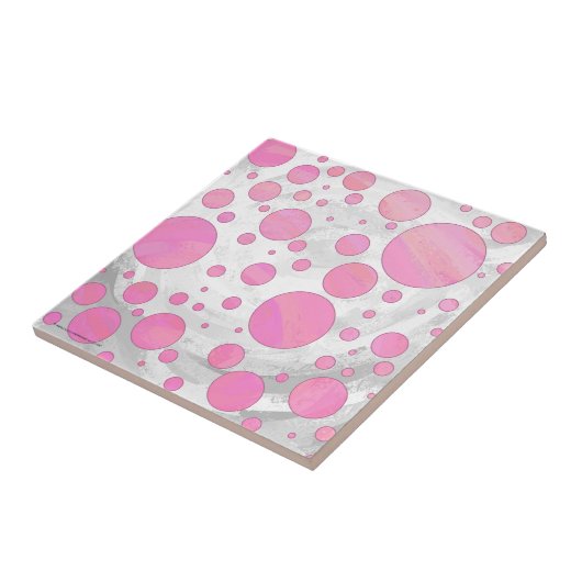Carreau Coton Bonbon Pink Polka Dot (Côté)