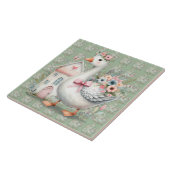 Carreau Cottage Goose Floral House Scène (Côté)