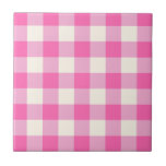 Carreau Cottagecore En vichy rose<br><div class="desc">Pique-nique printanière moderne,  avec motif tartan en vichy plaid aux couleurs chaudes rose et blanc.</div>