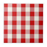 Carreau Cottagecore rouge et ivoire En vichy Vérifier le p<br><div class="desc">Tendance de pique-nique printanière moderne,  avec en vichy motif tartan plaid aux couleurs rouge et ivoire.</div>