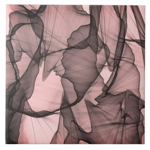 Carreau Couche Mystique de Foulards en Chiffon Noir et Ros