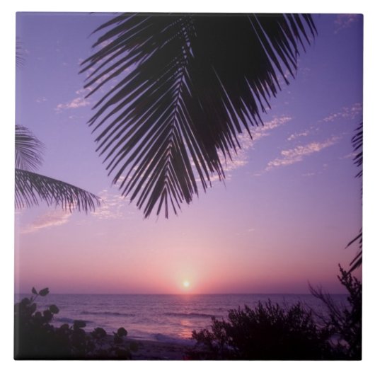 Carreau Coucher de soleil à West End, Cayman Brac, Îles Ca (Devant)