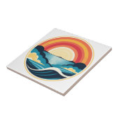 Carreau Coucher de soleil Art déco zen sur l'eau (Côté)