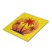 Carreau Coucher de soleil avec palmiers Vector-98805 (Côté)