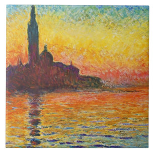 Carreau Coucher De Soleil Claude Monet À Venise Art Impres