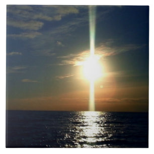 Carreau Coucher de soleil doré sur l'eau Côte du Golfe Car