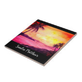 Carreau Coucher de soleil en tropiques par Farida Greenfie (Côté)