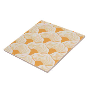 Carreau Coucher de soleil, orange tonale, texture béton