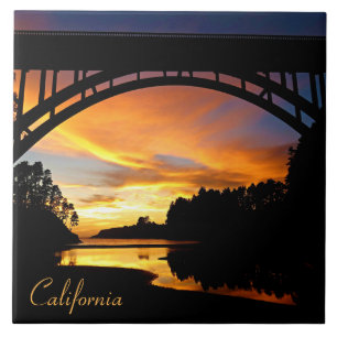 Carreau Coucher de soleil sur la côte d'Orange en Californ