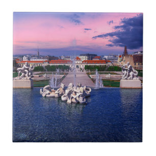Carreau Coucher de soleil sur la fontaine de Vienne
