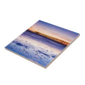 Carreau Coucher de soleil sur la jetée et la plage de Vent (Côté)