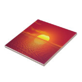 Carreau Coucher de soleil sur la mer d'Orange Calme océan (Côté)