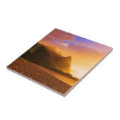 Carreau Coucher de soleil sur la plage dorée, Hawaï (Côté)