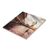 Carreau Coucher de soleil sur le carré à Padova en Italie (Côté)