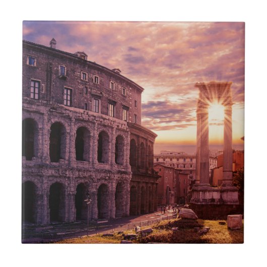Carreau Coucher de soleil sur le Colisée de Rome à Rome (Devant)
