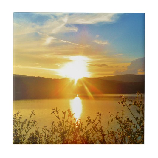 Carreau Coucher de soleil sur le lac Arrowhead (Devant)