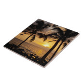 Carreau Coucher de soleil sur les palmiers (Côté)