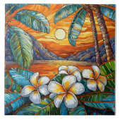 Carreau Coucher de soleil sur l'île d'Orange (Devant)