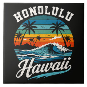 Carreau Coucher de soleil surf Honolulu Hawaï