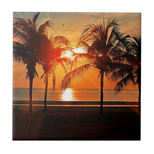 Carreau Coucher de soleil tropical (Devant)