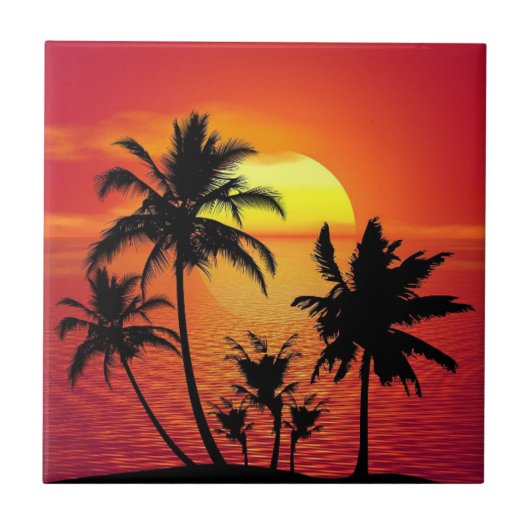 Carreau Coucher de soleil tropical (Devant)