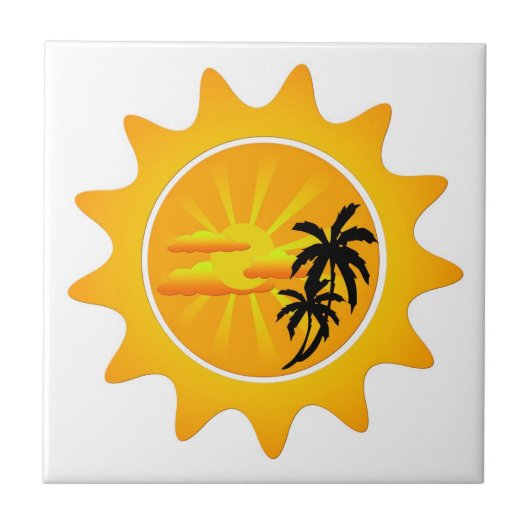 Carreau Coucher de soleil tropical (Devant)