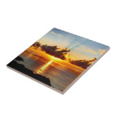 Carreau Coucher de soleil tropical de l'or hawaïen (Côté)