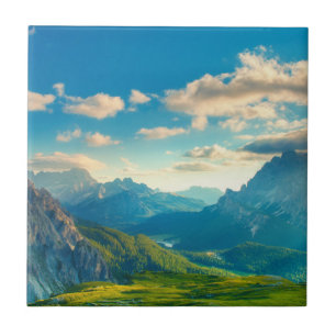 Carreau Coucher du soleil dans les montagnes