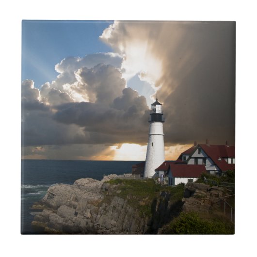 Carreau Coucher du soleil de phare : Portsmouth, Nouvelle (Devant)