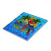 Carreau Coucher du soleil et Tikis de temps d'île (Côté)