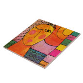 Carreau Coucher du soleil Peinture Abstraite d'une femme (Côté)