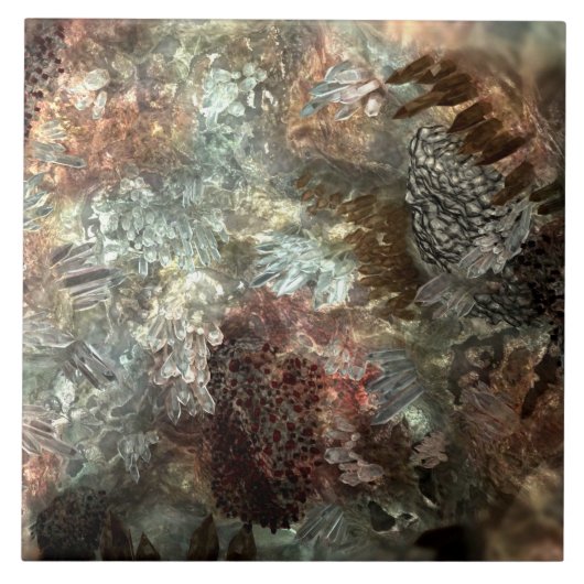 Carreau Couches de cristaux Brown coupées (Devant)