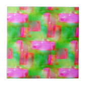 Carreau Couleur abstraite peinte en jaune, rose (Devant)