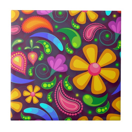 Carreau Couleur arc-en-ciel enfant abstrait (Devant)