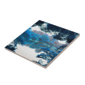 Carreau Couleur bleue affectée cool, nature unique, lac (Côté)