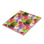 Carreau Couleur d'aquarelle rouge et jaune (Côté)