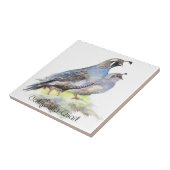 Carreau Couleur d'eau personnalisée California Quail birds (Côté)