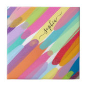 Carreau Couleur Diagonale, Nom, Peinture Abstraite (Devant)