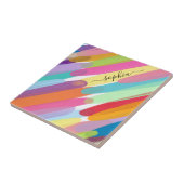 Carreau Couleur Diagonale, Nom, Peinture Abstraite (Côté)